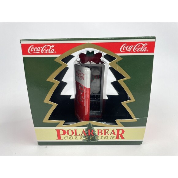 1994 VTG Coke Coca-Cola Polar Bear Vending Machine Mischief Christmas Ornament - Picture 1 of 7
